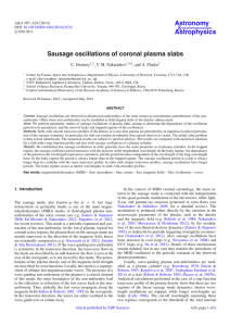 Astronomy Astrophysics Sausage oscillations of coronal plasma slabs &amp;
