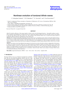 Astronomy Astrophysics Nonlinear evolution of torsional Alfvén waves &amp;
