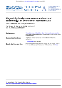 Magnetohydrodynamic waves and coronal seismology: an overview of recent results References