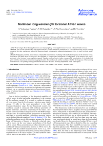 Astronomy Astrophysics Nonlinear long-wavelength torsional Alfvén waves &amp;