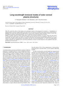 Astronomy Astrophysics Long-wavelength torsional modes of solar coronal plasma structures