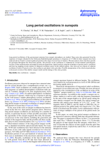 Astronomy Astrophysics Long period oscillations in sunspots &amp;
