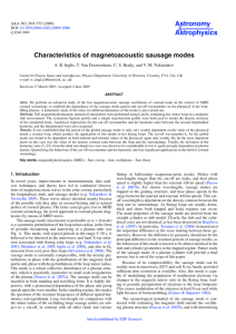 Astronomy Astrophysics Characteristics of magnetoacoustic sausage modes &amp;