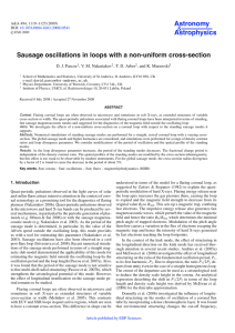 Astronomy Astrophysics Sausage oscillations in loops with a non-uniform cross-section &amp;