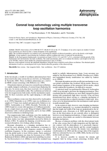 Astronomy Astrophysics Coronal loop seismology using multiple transverse loop oscillation harmonics