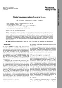 Astronomy Astrophysics Global sausage modes of coronal loops &amp;