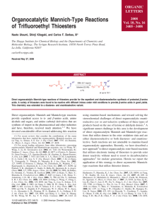 Organocatalytic Mannich-Type Reactions of Trifluoroethyl Thioesters