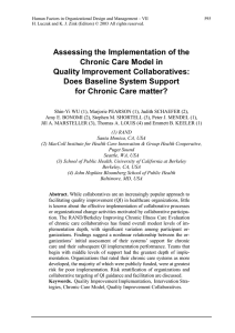 Assessing the Implementation of the Chronic Care Model in Quality Improvement Collaboratives:
