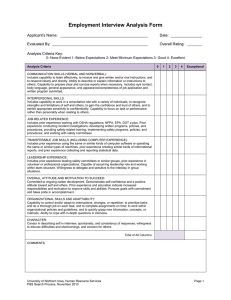 Employment Interview Analysis Form