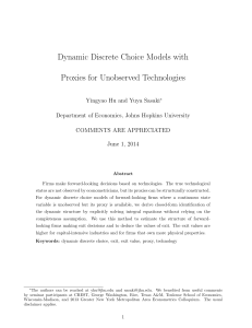 Dynamic Discrete Choice Models with Proxies for Unobserved Technologies