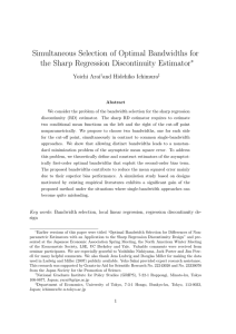 Simultaneous Selection of Optimal Bandwidths for the Sharp Regression Discontinuity Estimator ∗