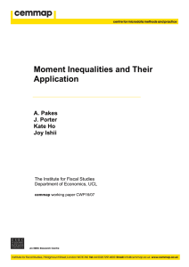 Moment Inequalities and Their Application A. Pakes