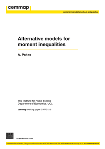 Alternative models for moment inequalities  A. Pakes