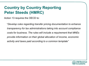 Country by Country Reporting Peter Steeds (HMRC)