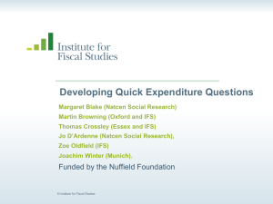 Developing Quick Expenditure Questions