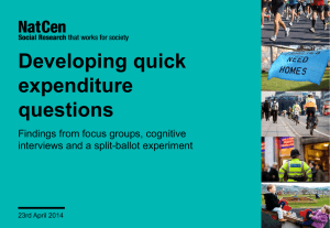 Developing quick expenditure questions Findings from focus groups, cognitive