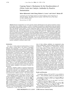 Copying Nature’s Mechanism for the Decarboxylation of Immunization β Robert Bjo