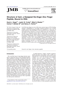 Structure of Aart, a Designed Six-finger Zinc Finger ⁎, ⁎