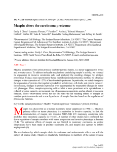 Maspin alters the carcinoma proteome