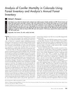 Analysis of Conifer Mortality in Colorado Using Inventory
