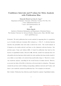Confidence Intervals and P-values for Meta Analysis with Publication Bias