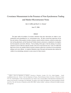 Covariance Measurement in the Presence of Non-Synchronous Trading June 27, 2006