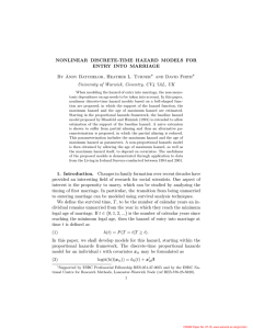 NONLINEAR DISCRETE-TIME HAZARD MODELS FOR ENTRY INTO MARRIAGE ∗