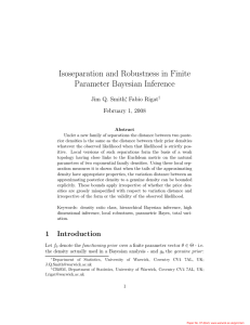 Isoseparation and Robustness in Finite Parameter Bayesian Inference Jim Q. Smith