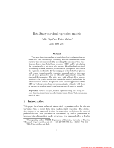 Beta-Stacy survival regression models Fabio Rigat and Pietro Muliere April 11th 2007