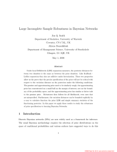Large Incomplete Sample Robustness in Bayesian Networks
