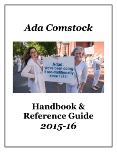 Ada Comstock 2015-16 Handbook &amp; Reference Guide