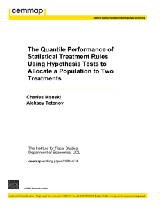 The Quantile Performance of Statistical Treatment Rules Using Hypothesis Tests to