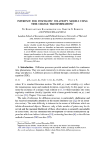INFERENCE FOR STOCHASTIC VOLATILITY MODELS USING IONS B K