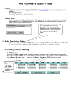 Web Registration-Student Access  1.    Login