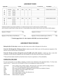 ADD/DROP FORM