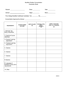 Buddhist Studies Concentration Evaluation Sheet  Student: