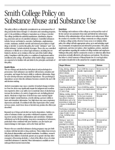 Smith College Policy on Substance Abuse and Substance Use