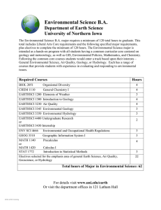 Environmental Science B.A. Department of Earth Science University of Northern Iowa