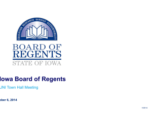 Iowa Board of Regents UNI Town Hall Meeting October 6, 2014
