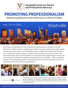 PROMOTING PROFESSIONALISM Nashville Addressing Behaviors that Undermine a Culture of Safety