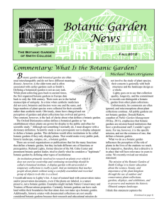 Botanic Garden News B Commentary: What Is the Botanic Garden?
