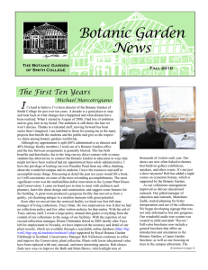 Botanic Garden News I The First Ten Years