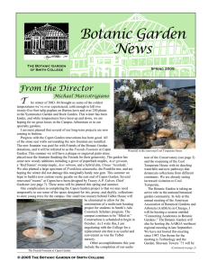 Botanic Garden News T From the Director