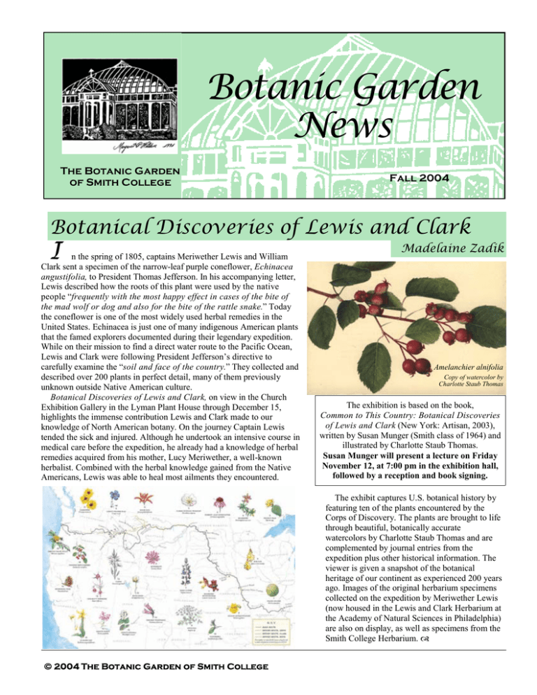 Botanic Garden News I Botanical Discoveries of Lewis and Clark