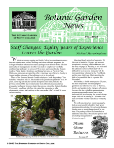 Botanic Garden News W Staff Changes:  Eighty Years of Experience