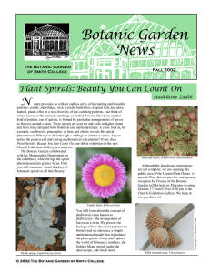 Botanic Garden News N Plant Spirals: Beauty You Can Count On