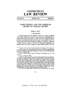 LAW REVIEW CONNECTICUT JAMES IREDELL AND THE AMERICAN ORIGINS OF JUDICIAL REVIEW