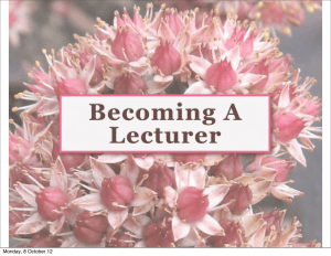 Becoming A Lecturer Monday, 8 October 12