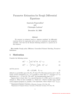Parameter Estimation for Rough Differential Equations Anastasia Papavasiliou and