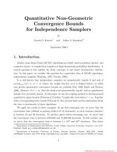 Quantitative Non-Geometric Convergence Bounds for Independence Samplers 1. Introduction.